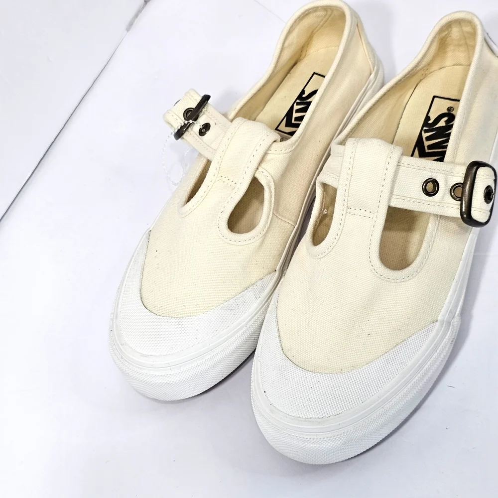 Vans Off-White Canvas Buckle Sneakers - Picture 4 of 12